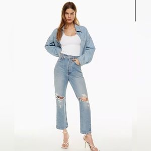 Agolde 90s crop mid rise loose straight jeans